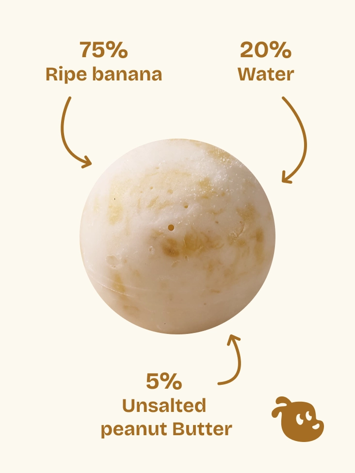 Banana Butter Moon made with ripe banana, water, and unsalted peanut butter